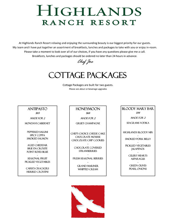 Highlands Ranch cottage packages